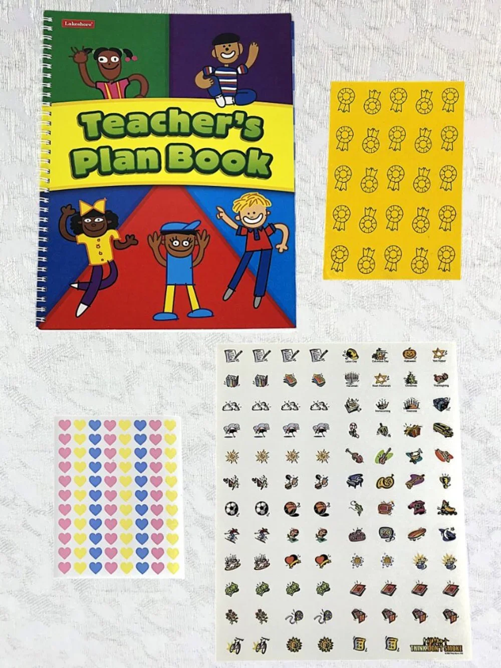 Lakeshore Teacher’s Spiral Bound Lesson Plan Book Undated +Stickers & Clings NWT